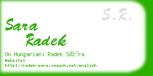 sara radek business card